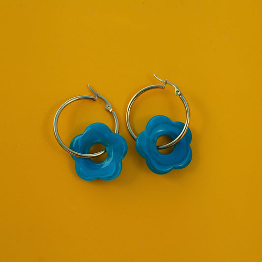 Blue Flower Earrings