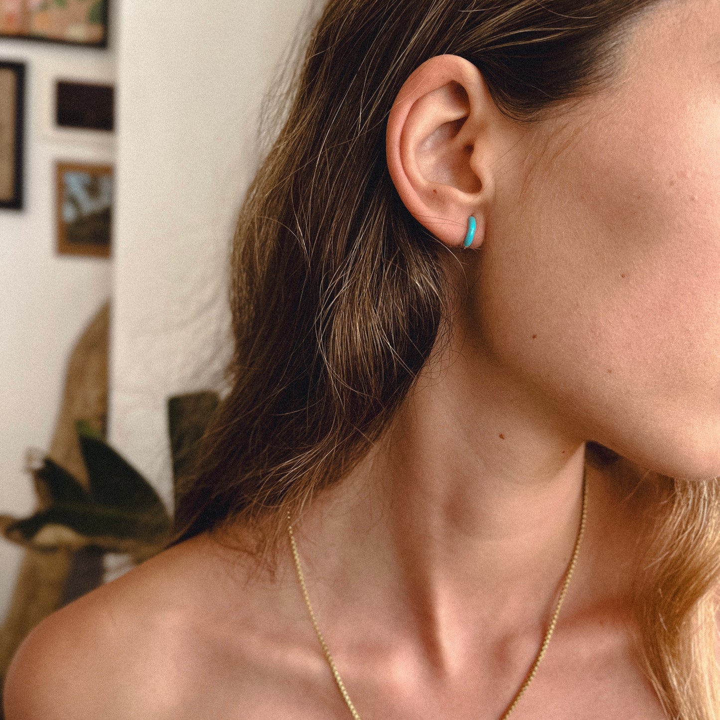 Blue Gold Earrings